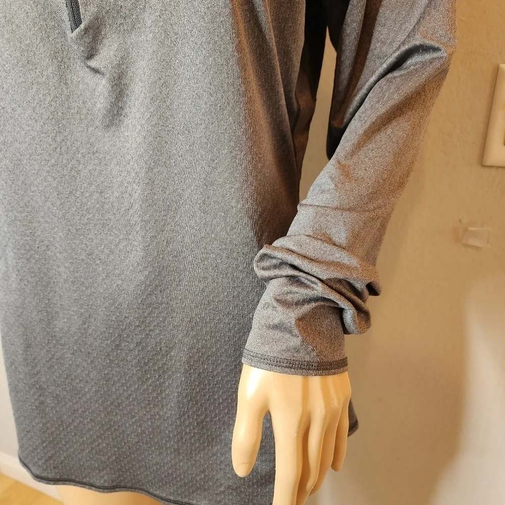 REI women's grey 1/2 zip long sleeve active pullover shirt. Size large.